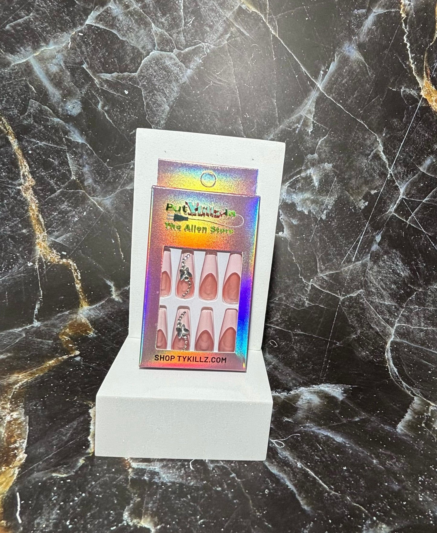 Pink French Press On Nails