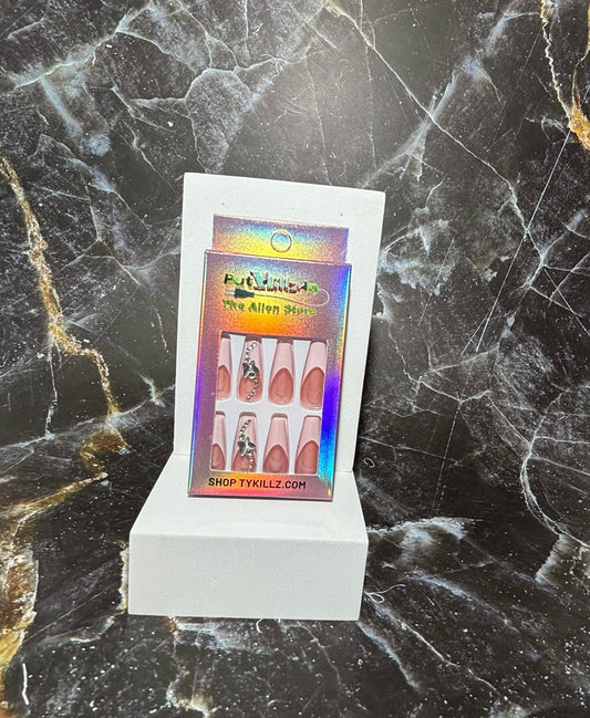 Pink French Press On Nails