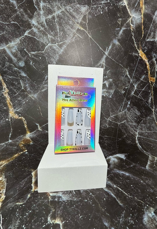 Long Dalmatian Press On Nails